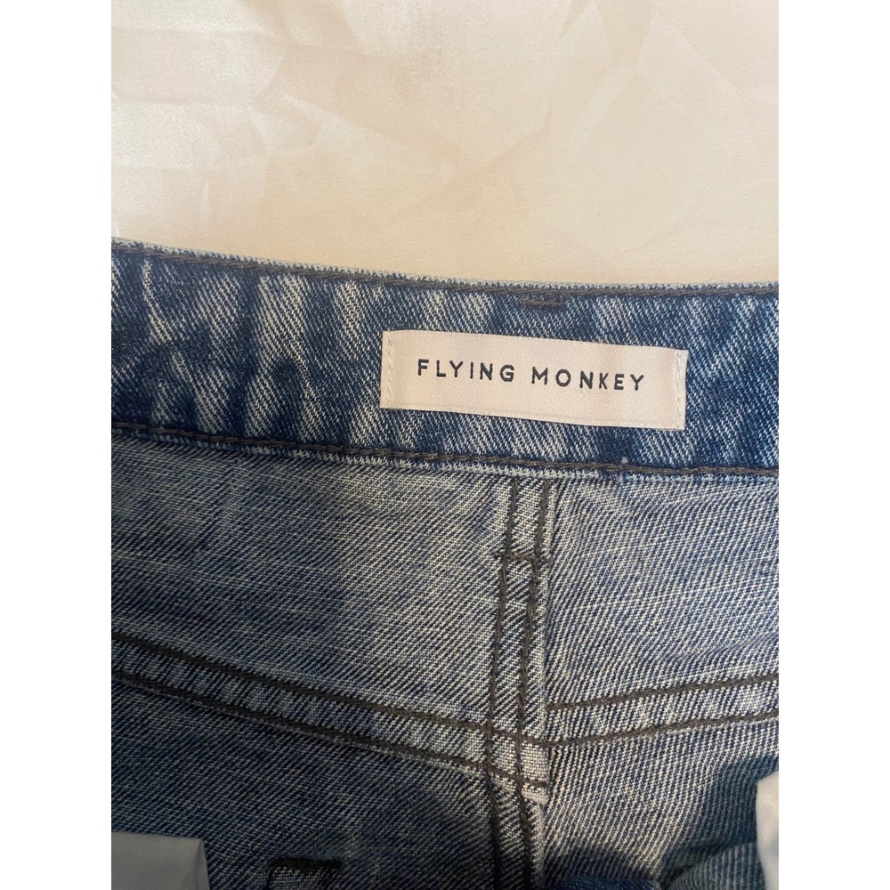 Flying Monkey Womens Jeans 29 High Rise Distressed Straight Leg Blue Medium Wash - Picture 3 of 4